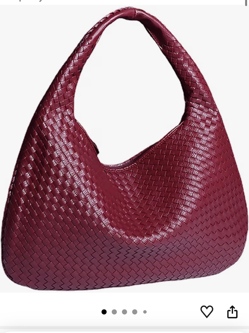 Leather Woven Handbags Crescent Tote